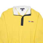 NAUTICA Mens Yellow 1/4 Zip L Cotton Pullover Sweatshirt Nautical Flags