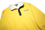 NAUTICA Mens Yellow 1/4 Zip L Cotton Pullover Sweatshirt Nautical Flags