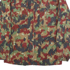 Mens Green Brown & Red Camouflage Cotton Blend Zip Jacket M Military Style