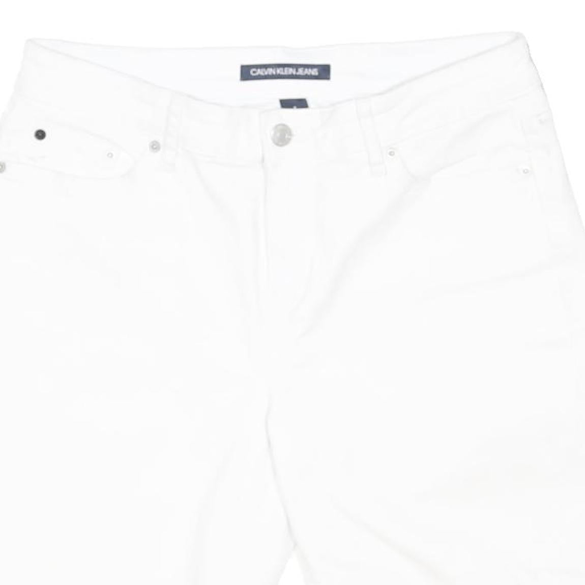 CALVIN KLEIN JEANS Womens White Cotton Blend Casual Shorts UK 8 W30 Stylish