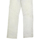 YE GUANG TOU Mens White Regular Jeans Cotton Blend W30 L30 Stylish Stitch Detail