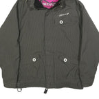 BILLABONG Womens Grey Pinstripe Outdoor Jacket L Polyamide Zip Hooded