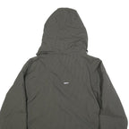 BILLABONG Womens Grey Pinstripe Outdoor Jacket L Polyamide Zip Hooded