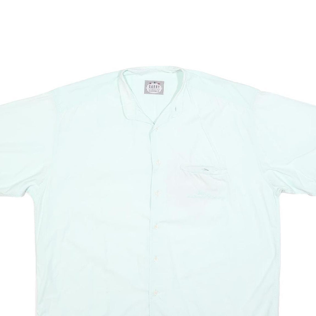 GARRY Mens White Cotton Blend Casual Shirt XL Short Sleeve Button Pocket