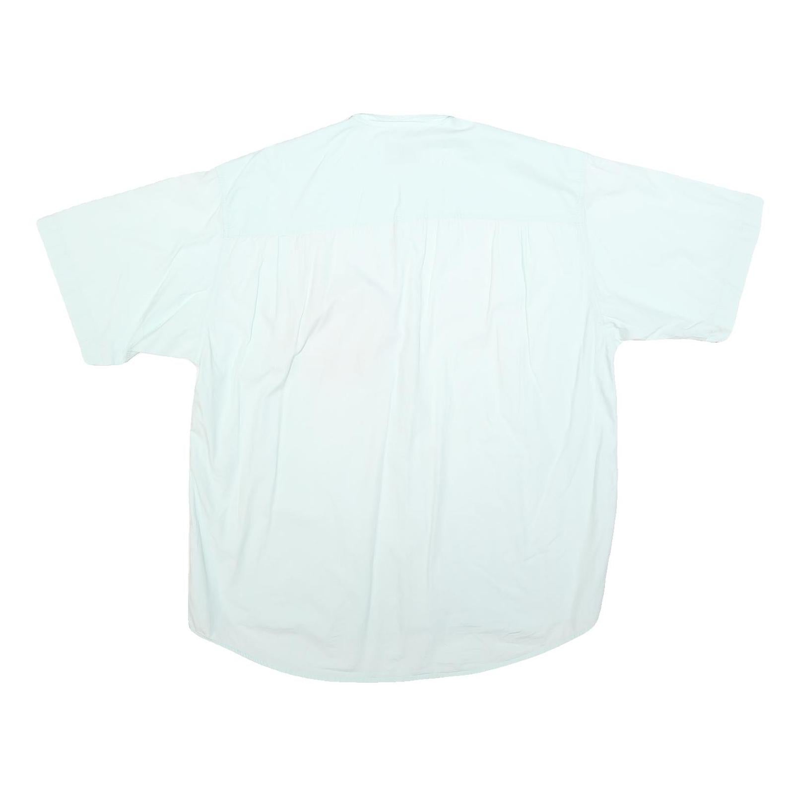 GARRY Mens White Cotton Blend Casual Shirt XL Short Sleeve Button Pocket
