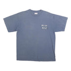 TEEJAYS Mens Blue Fear Not Graphic T-Shirt L Short Sleeve Crew Neck Cotton Blend
