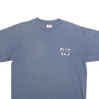 TEEJAYS Mens Blue Fear Not Graphic T-Shirt L Short Sleeve Crew Neck Cotton Blend