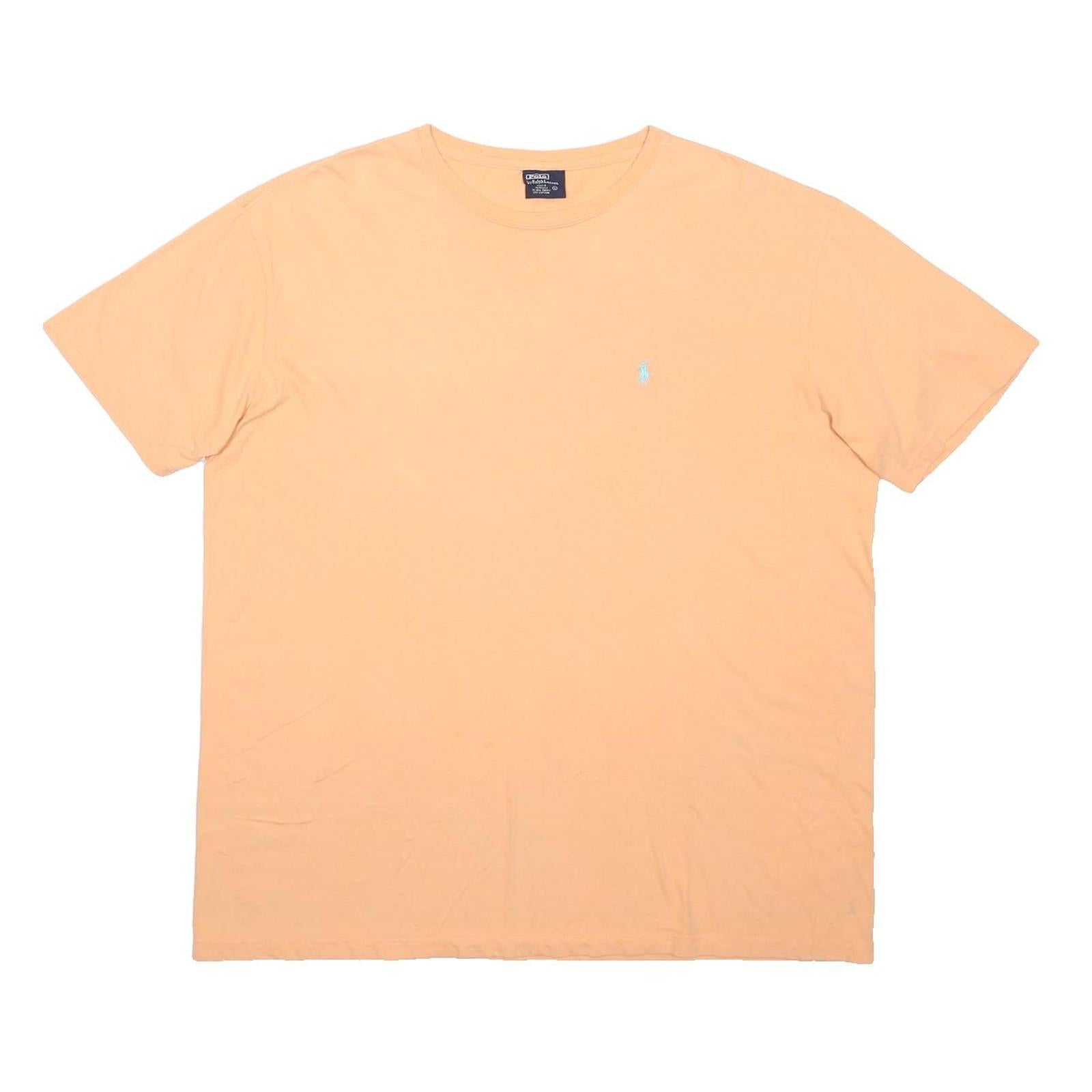 POLO RALPH LAUREN Mens Peach Short Sleeve Crew Neck Cotton T-Shirt L Classic Fit