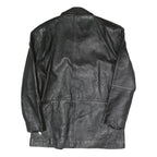 C&G Womens Black Biker Faux Leather Jacket M Zip Closure Plain Relaxed Fit