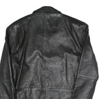 C&G Womens Black Biker Faux Leather Jacket M Zip Closure Plain Relaxed Fit