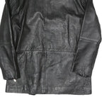 C&G Womens Black Biker Faux Leather Jacket M Zip Closure Plain Relaxed Fit
