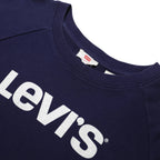 LEVI'S Womens Navy Blue Crew Neck XS Cotton Blend Logo Sweatshirt