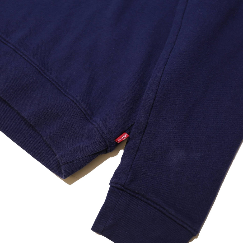 LEVI'S Womens Navy Blue Crew Neck XS Cotton Blend Logo Sweatshirt