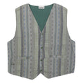 CACHET Mens Blue Green Grey Striped Cotton Blend Button Jacket M Casual Wear