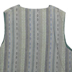 CACHET Mens Blue Green Grey Striped Cotton Blend Button Jacket M Casual Wear