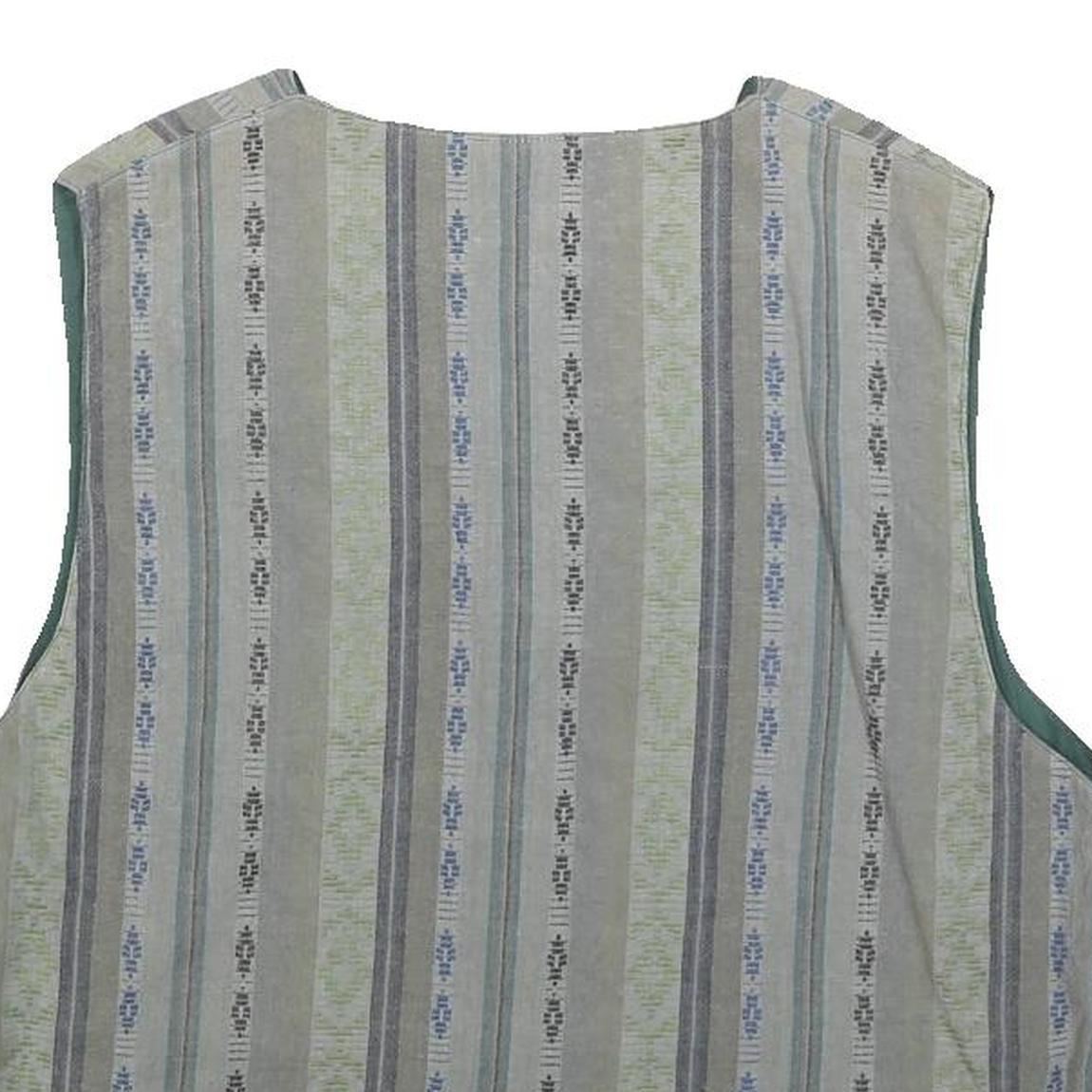 CACHET Mens Blue Green Grey Striped Cotton Blend Button Jacket M Casual Wear