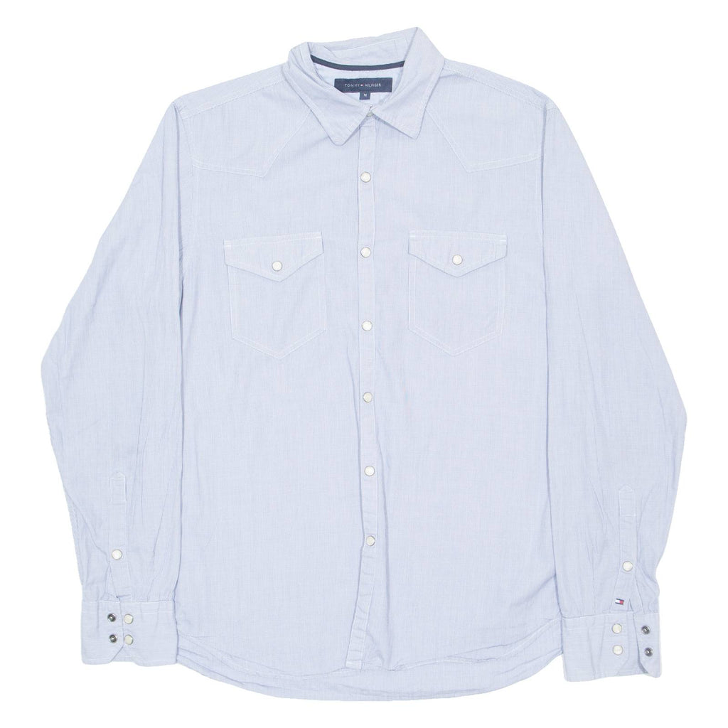TOMMY HILFIGER Mens Plain Shirt Blue Long Sleeve M