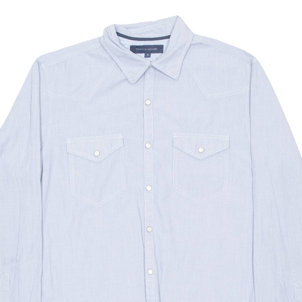 TOMMY HILFIGER Mens Plain Shirt Blue Long Sleeve M