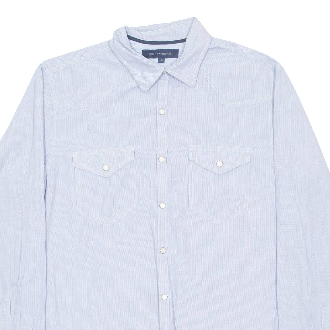 TOMMY HILFIGER Mens Plain Shirt Blue Long Sleeve M