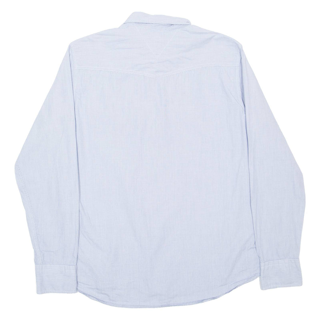 TOMMY HILFIGER Mens Plain Shirt Blue Long Sleeve M
