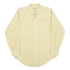 GOLDEN VEE Mens Cream Shirt M Classic Button Down Collar Cotton Blend