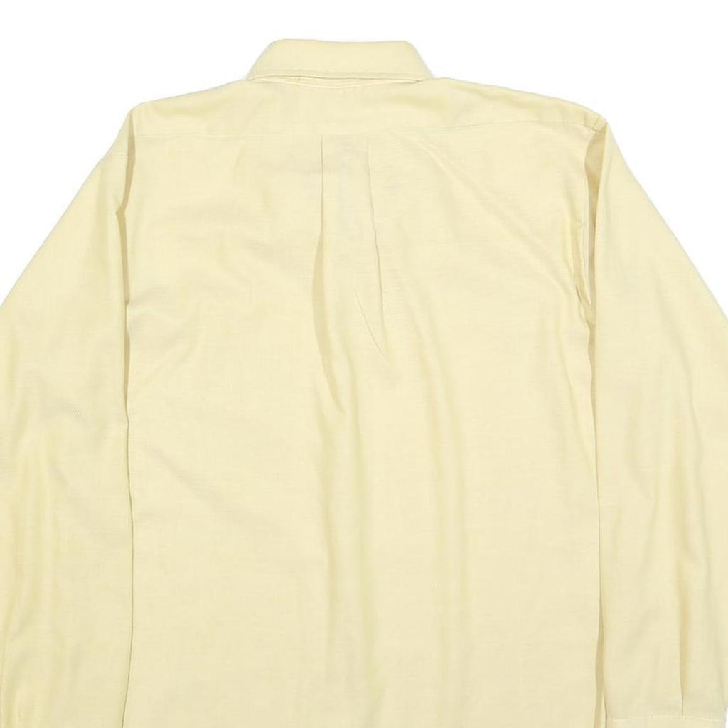 GOLDEN VEE Mens Cream Shirt M Classic Button Down Collar Cotton Blend