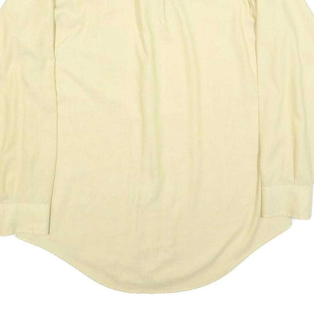 GOLDEN VEE Mens Cream Shirt M Classic Button Down Collar Cotton Blend