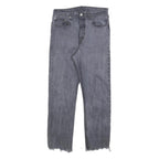 LEVI'S 501 Womens Jeans Blue Regular Straight Denim Medium W27 L28 Raw Hem