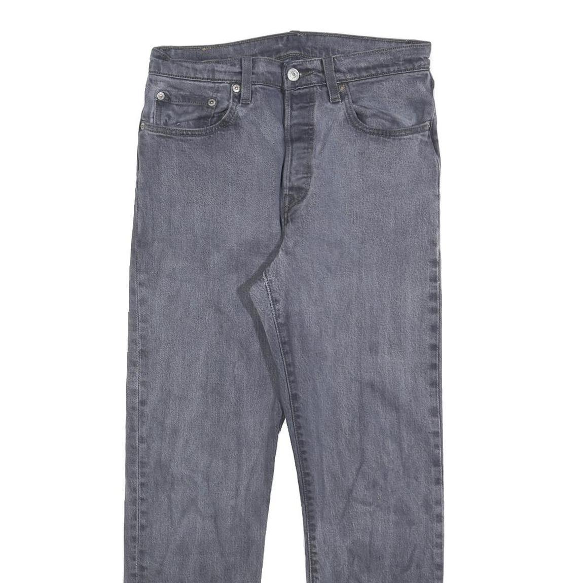 LEVI'S 501 Womens Jeans Blue Regular Straight Denim Medium W27 L28 Raw Hem