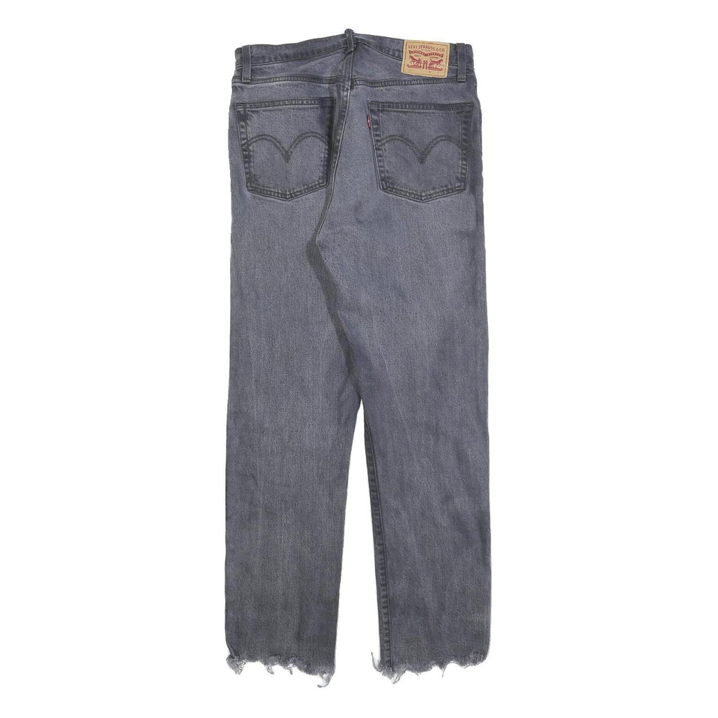 LEVI'S 501 Womens Jeans Blue Regular Straight Denim Medium W27 L28 Raw Hem