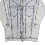 PAN ASIA Womens Blue Denim Jacket M Cotton Button Closure Acid Wash Style