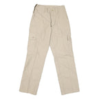 Beige Mens Regular Fit Cargo Trousers Zip Closure W28 L30 Cotton Blend Casual
