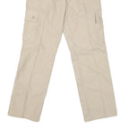 Beige Mens Regular Fit Cargo Trousers Zip Closure W28 L30 Cotton Blend Casual