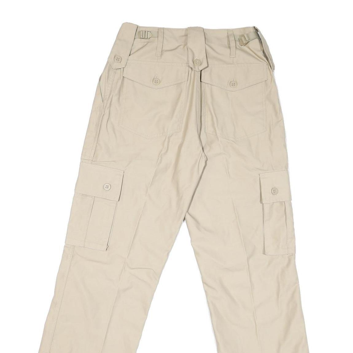 Beige Mens Regular Fit Cargo Trousers Zip Closure W28 L30 Cotton Blend Casual