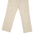 Beige Mens Regular Fit Cargo Trousers Zip Closure W28 L30 Cotton Blend Casual
