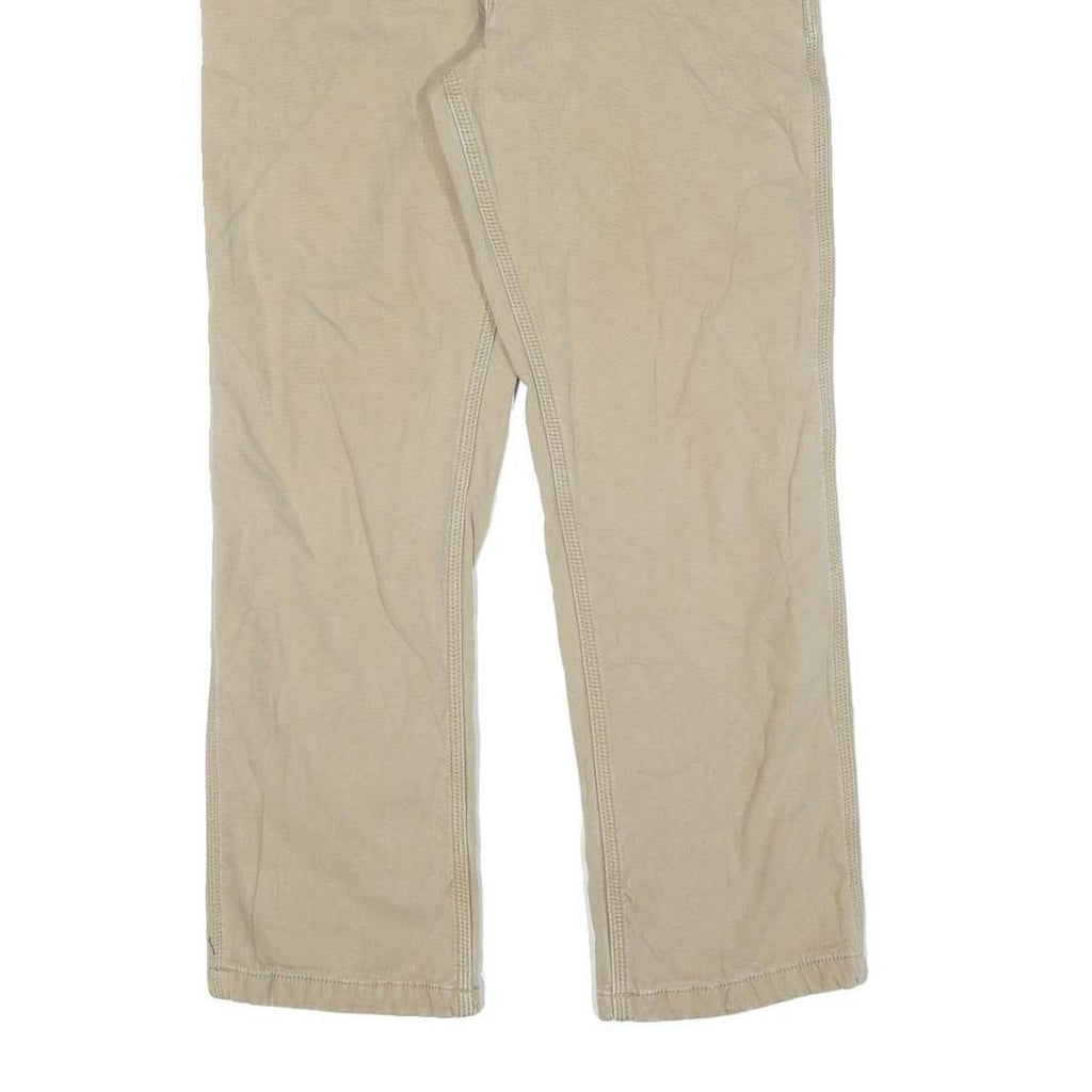 CARHARTT Mens Cotton Beige Regular Straight Trousers W33 L30 Workwear Zip