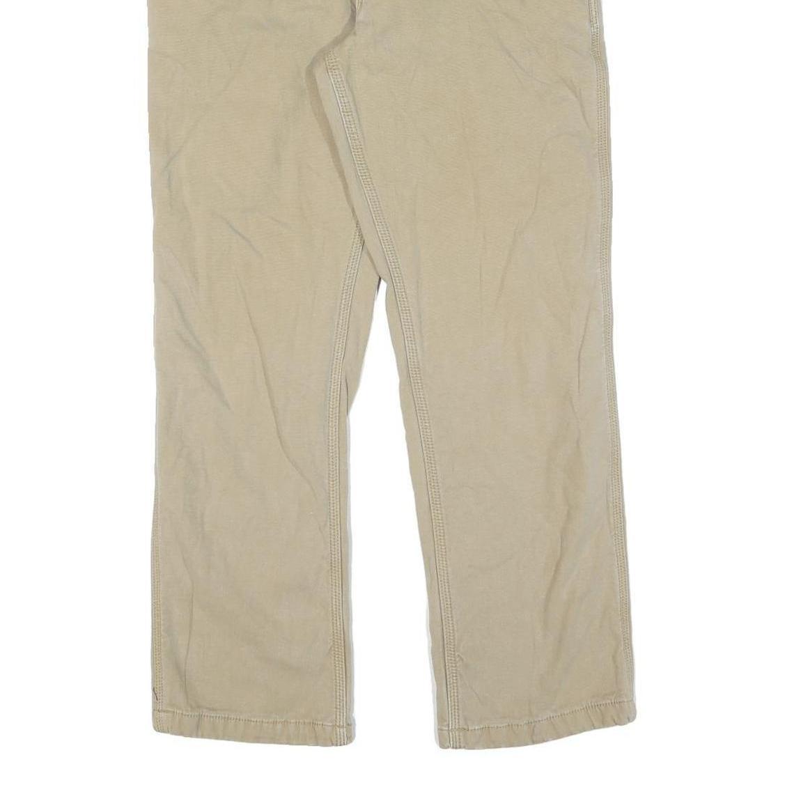 CARHARTT Mens Cotton Beige Regular Straight Trousers W33 L30 Workwear Zip