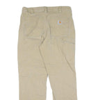 CARHARTT Mens Cotton Beige Regular Straight Trousers W33 L30 Workwear Zip