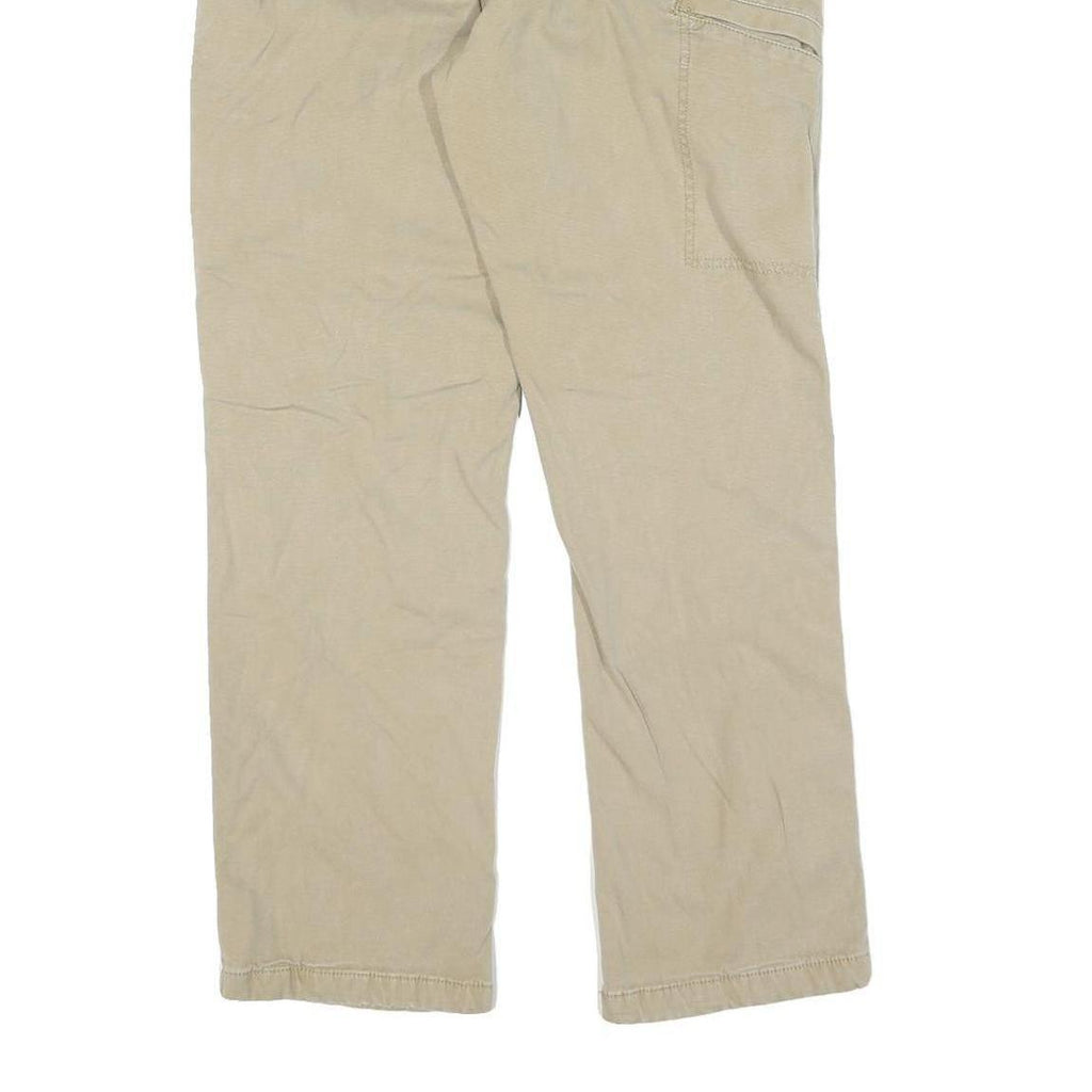 CARHARTT Mens Cotton Beige Regular Straight Trousers W33 L30 Workwear Zip