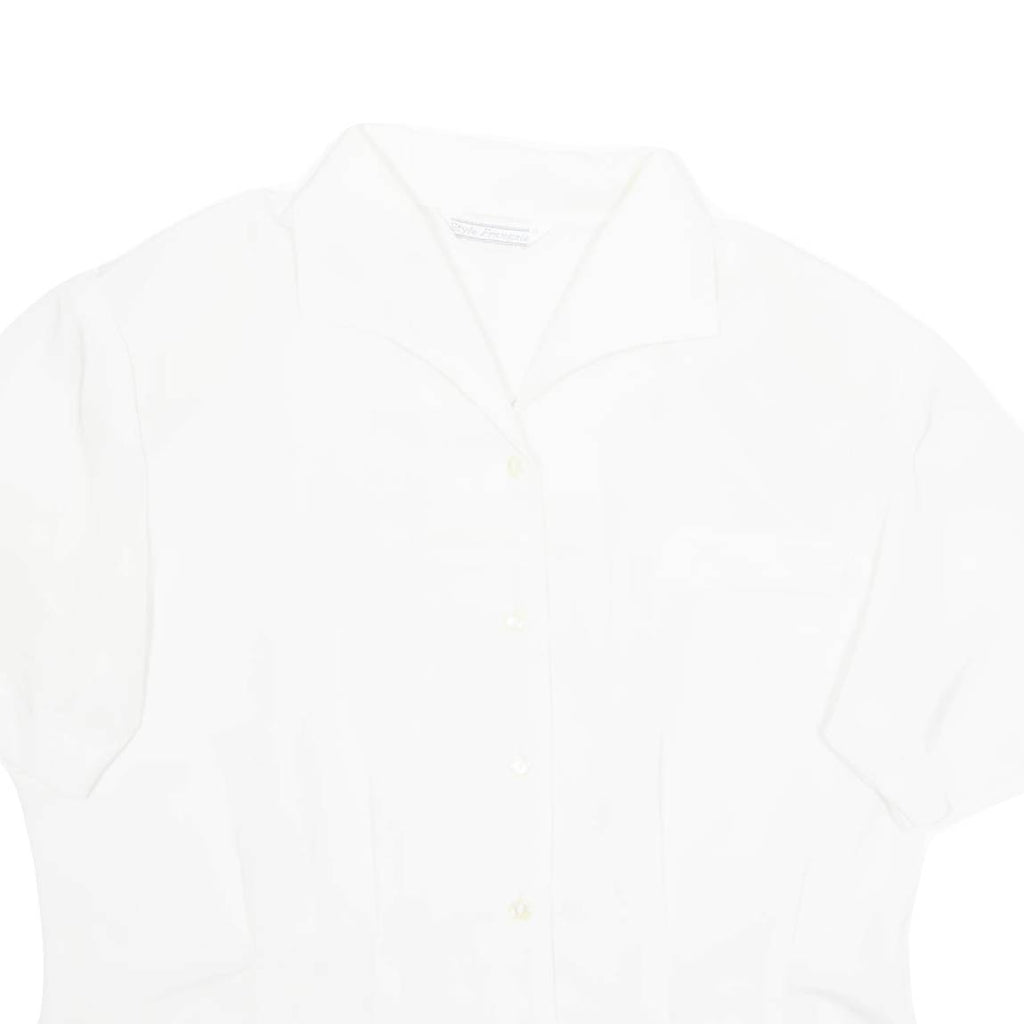 STYLE FRANCAIS Womens Blouse White Collared M