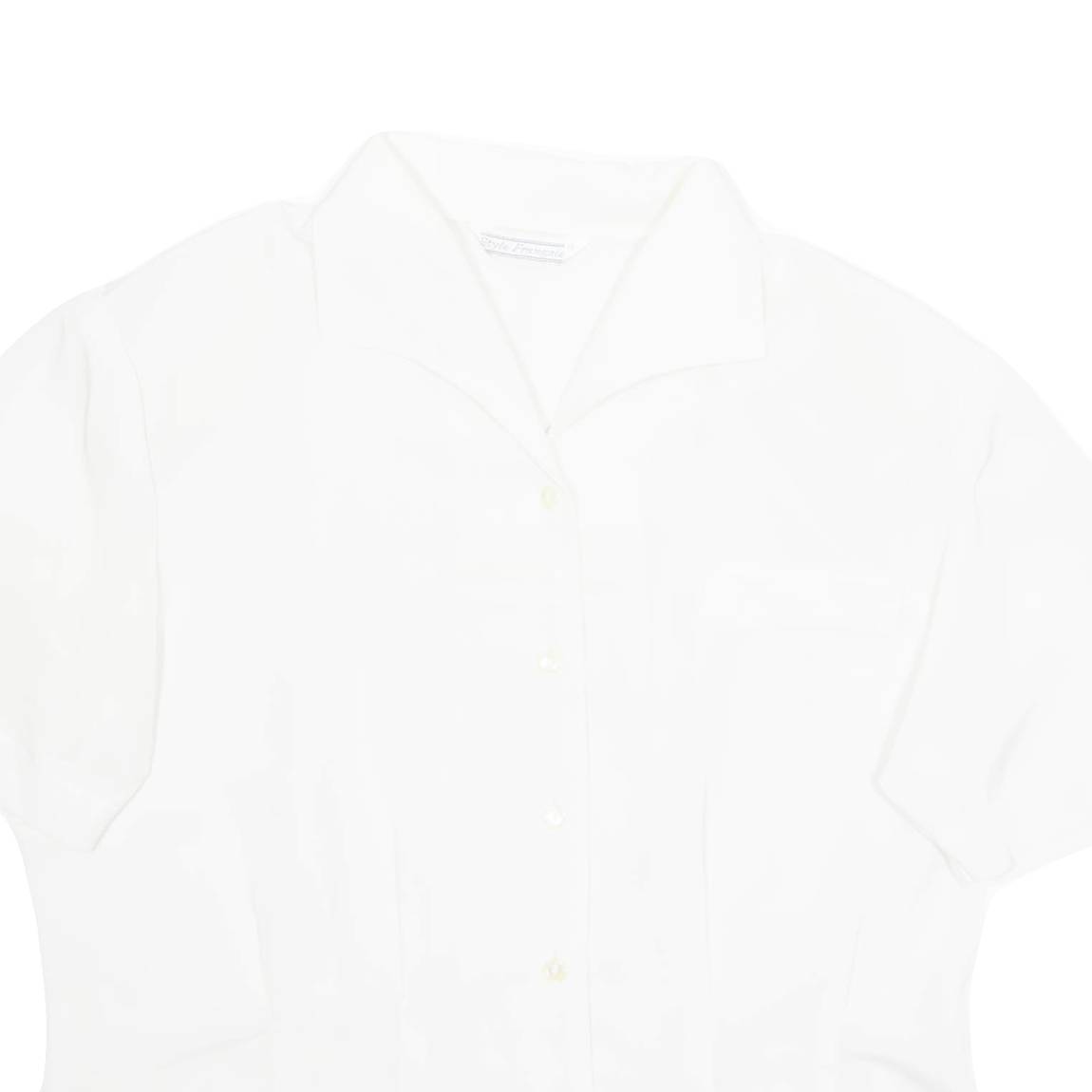 STYLE FRANCAIS Womens Blouse White Collared M