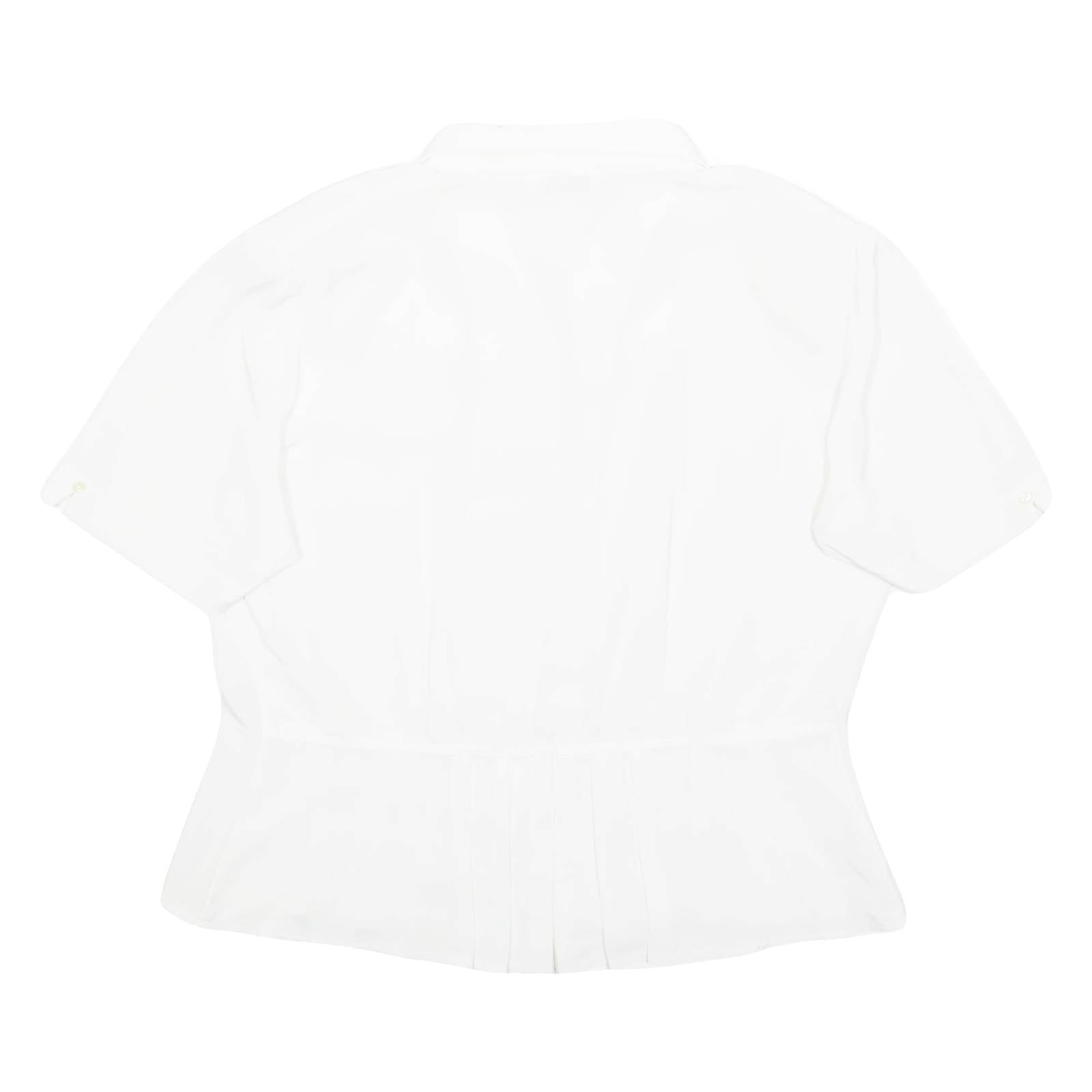 STYLE FRANCAIS Womens Blouse White Collared M
