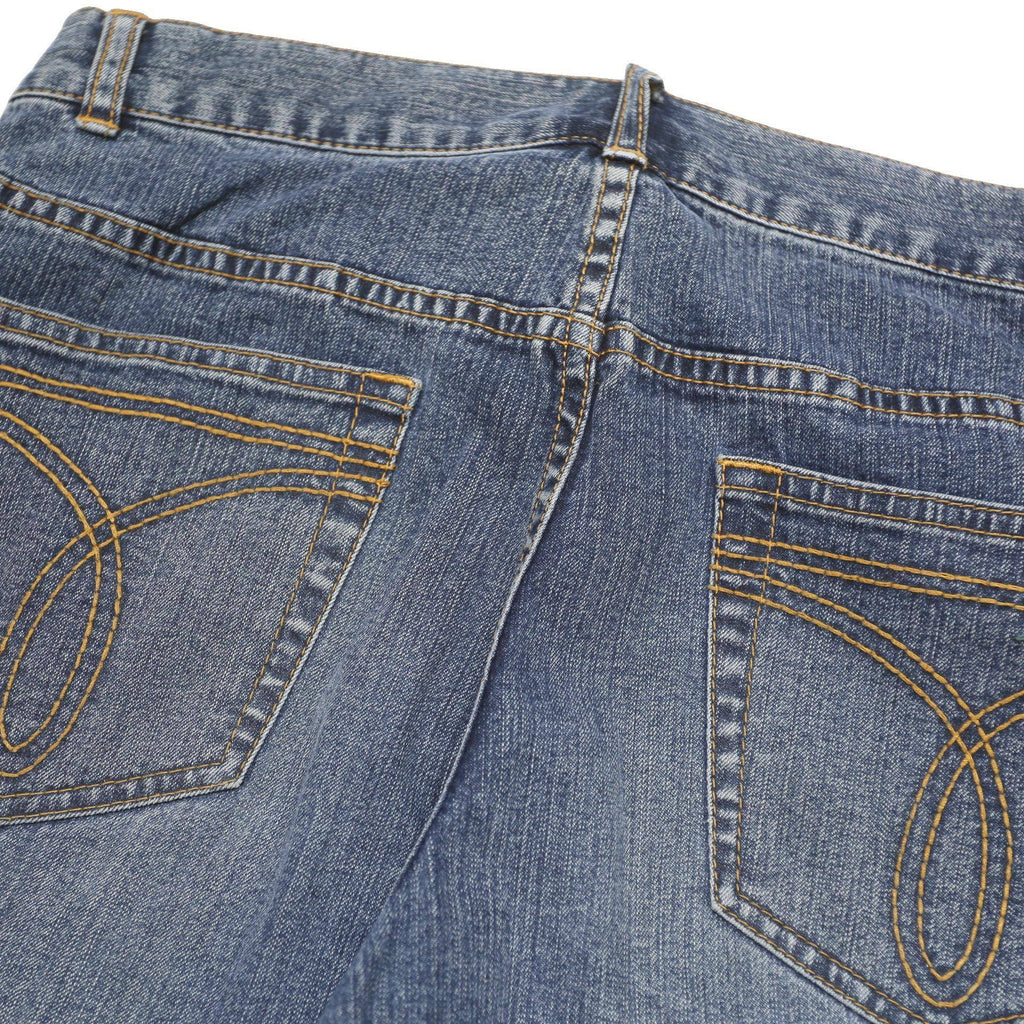 CALVIN KLEIN JEANS Womens Blue Regular Straight Denim Rinse W32 L30 Button Waist