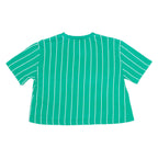 KARL KANI Pinstripe Cropped Womens T-Shirt Green XS