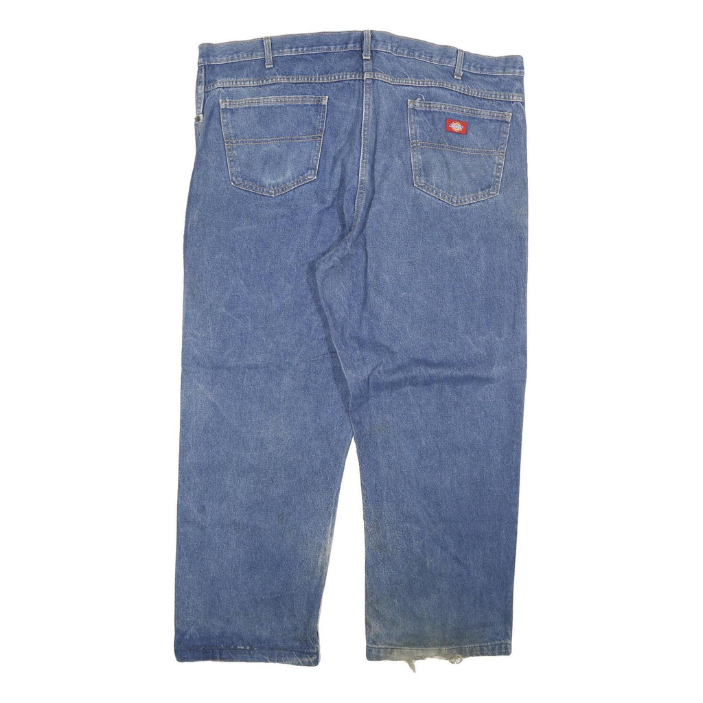 DICKIES Mens Regular Fit Blue Denim Jeans W44 L29 Classic Cotton Zip