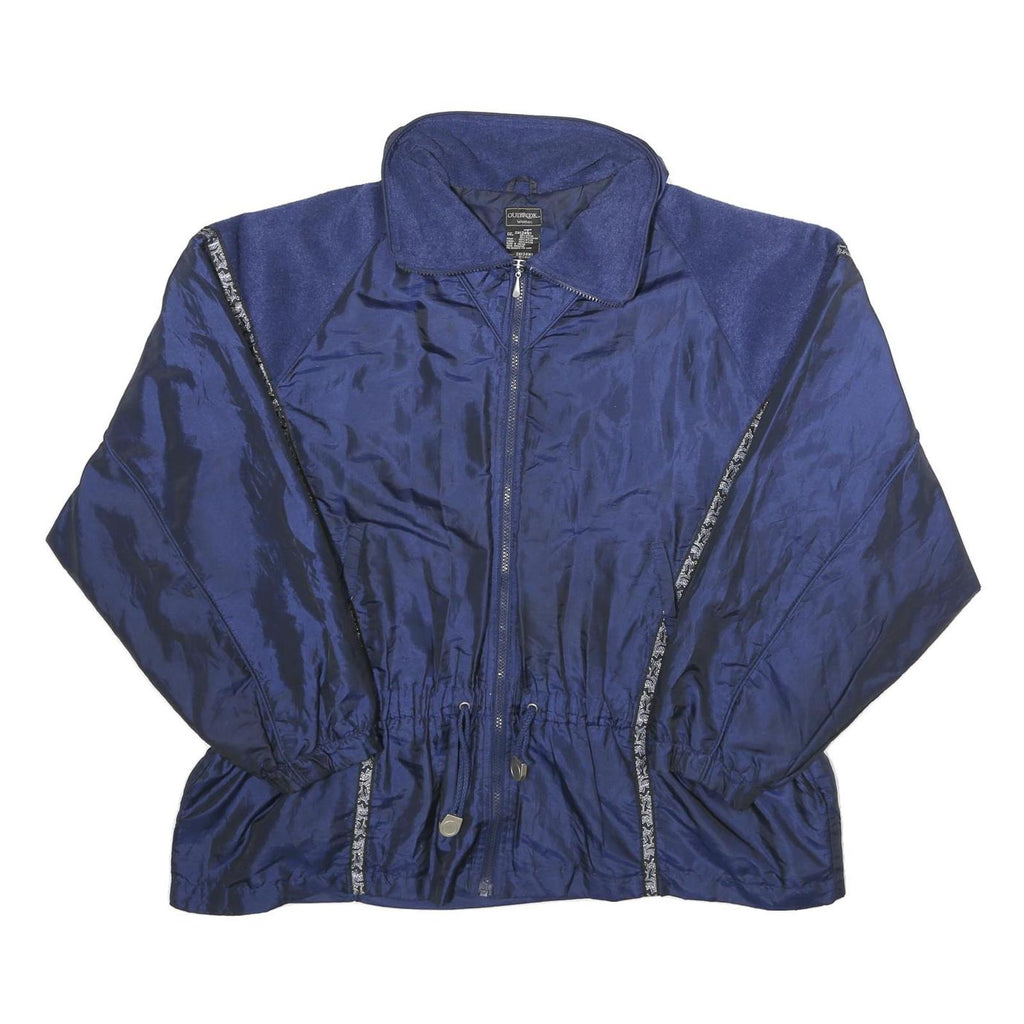 OUTBROOK Womens Blue Navy Jacket UK 26 Polyester Blend Zip Lightweight Casual