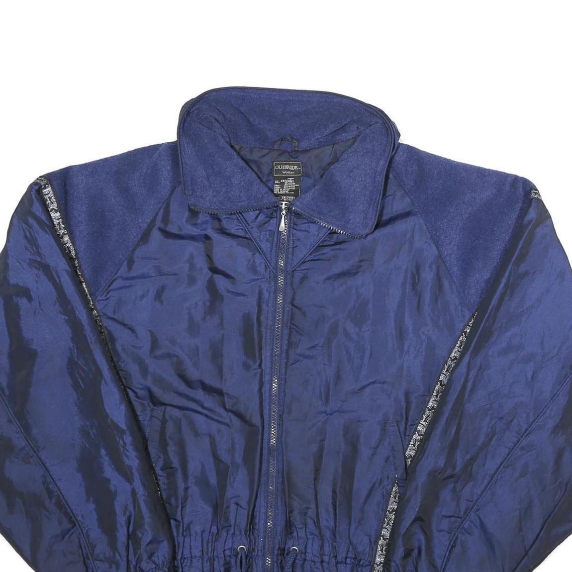 OUTBROOK Womens Blue Navy Jacket UK 26 Polyester Blend Zip Lightweight Casual