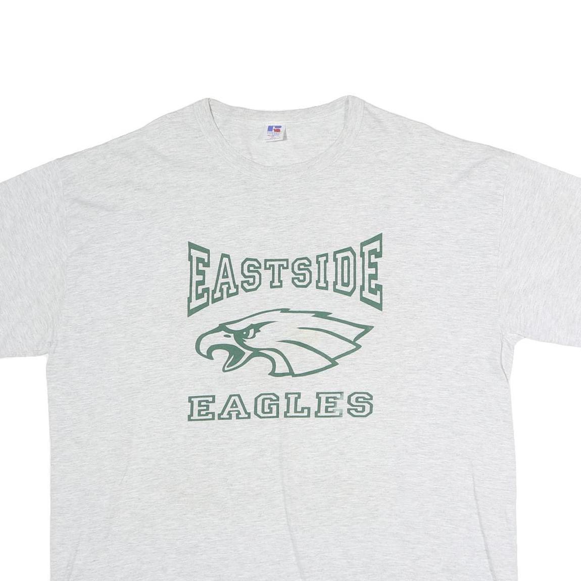 RUSSELL ATHLETIC Mens Grey Eastside Eagles Graphic T-Shirt XL Short Sleeve Crew