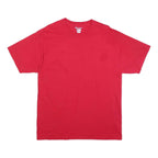 CHAMPION Mens Red Plain T-Shirt L Short Sleeve Crew Neck Classic Cotton Blend