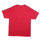 CHAMPION Mens Red Plain T-Shirt L Short Sleeve Crew Neck Classic Cotton Blend